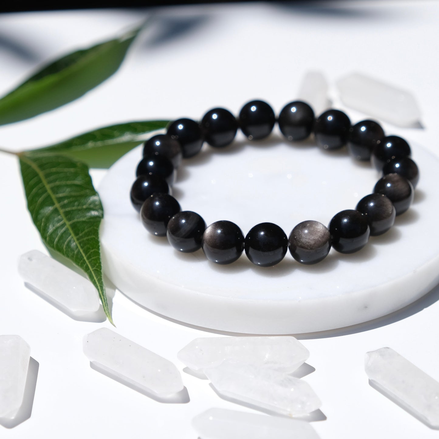 Silver Sheen Obsidian Bracelet