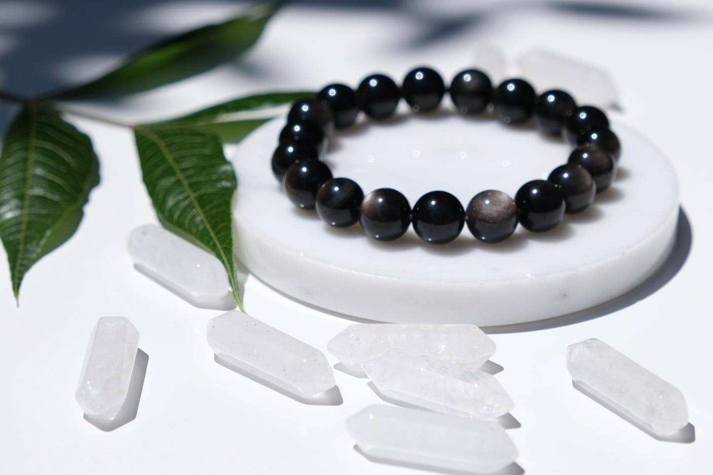 Silver Sheen Obsidian Bracelet