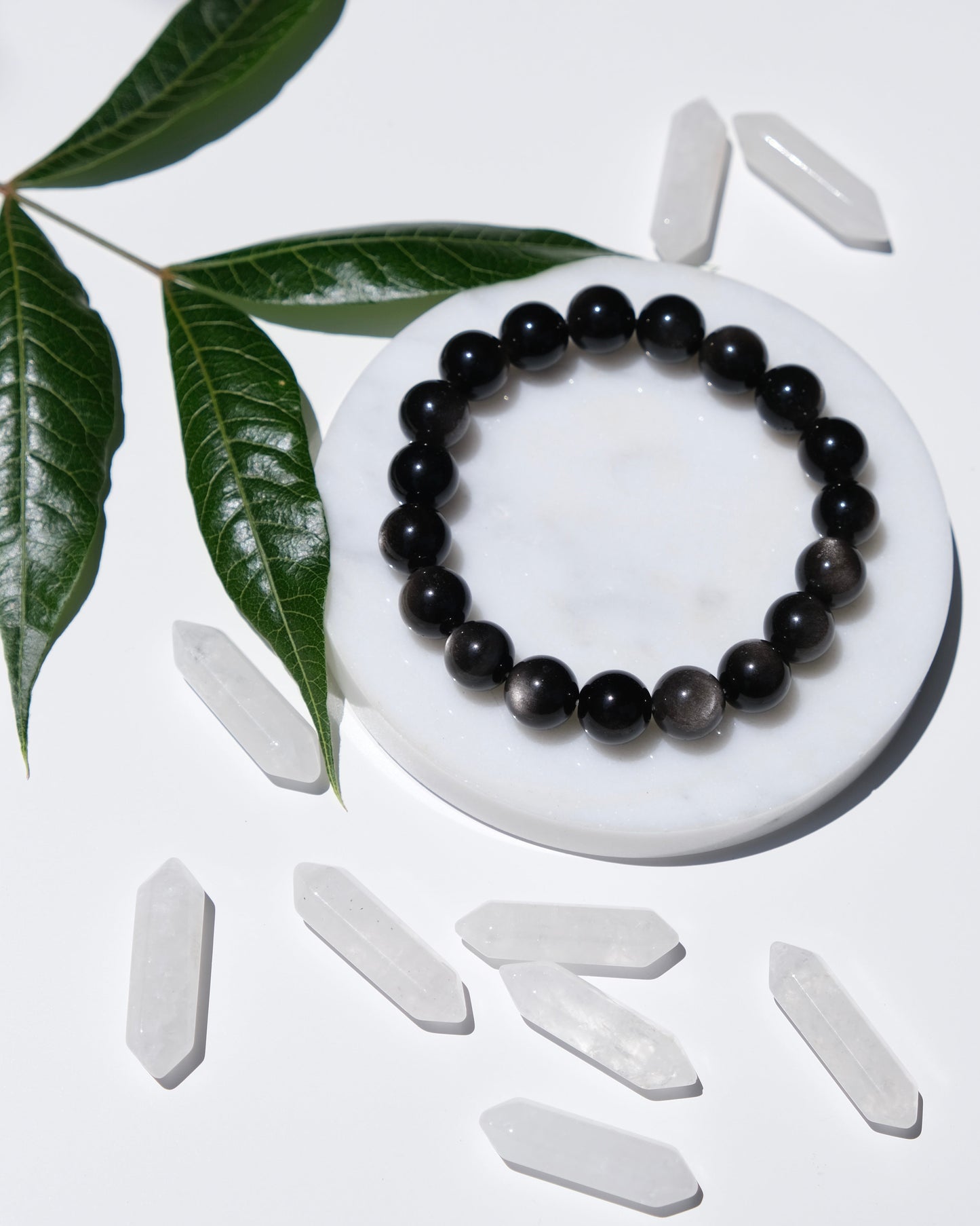 Silver Sheen Obsidian Bracelet